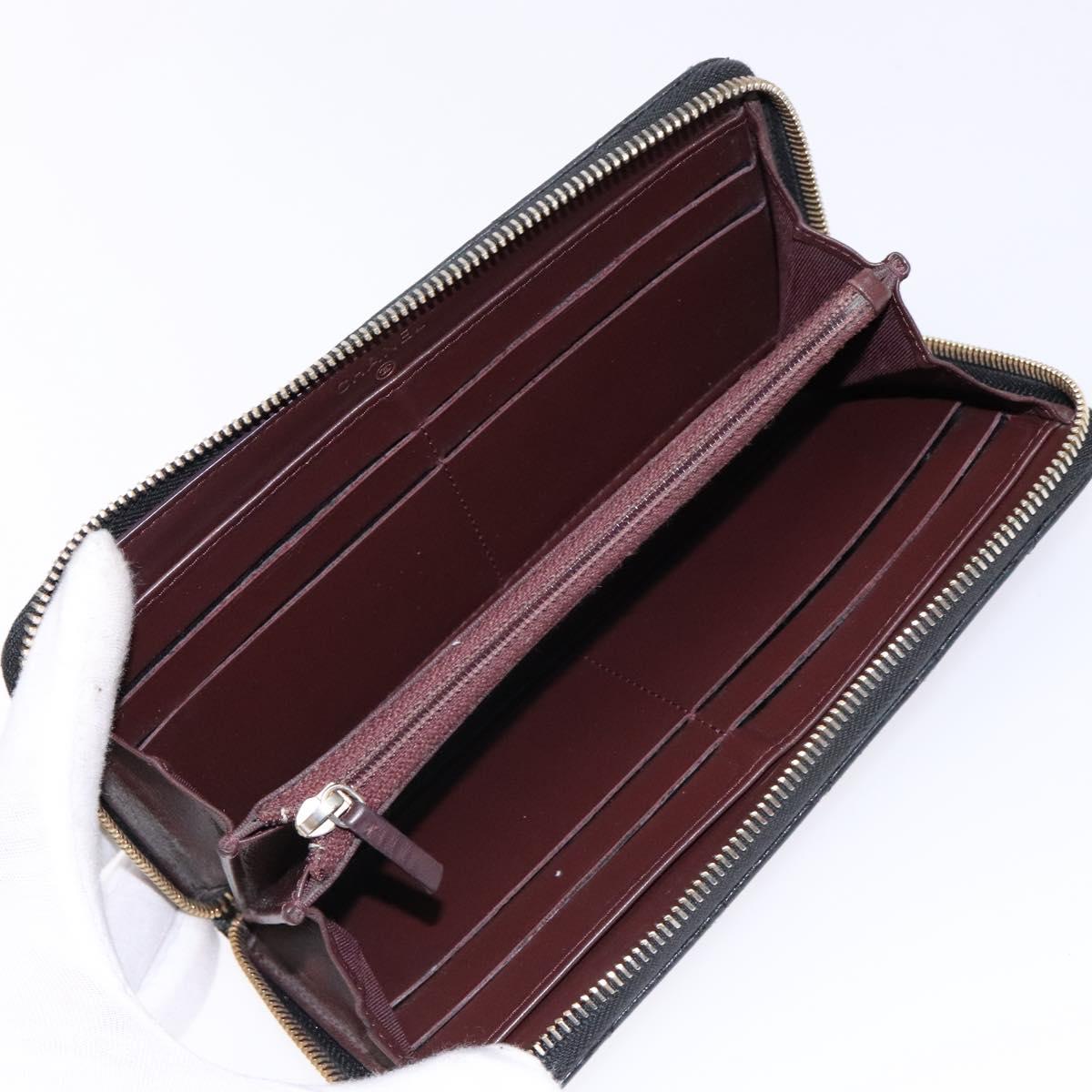 Long Wallet Caviarleder Schwarz Gold CC