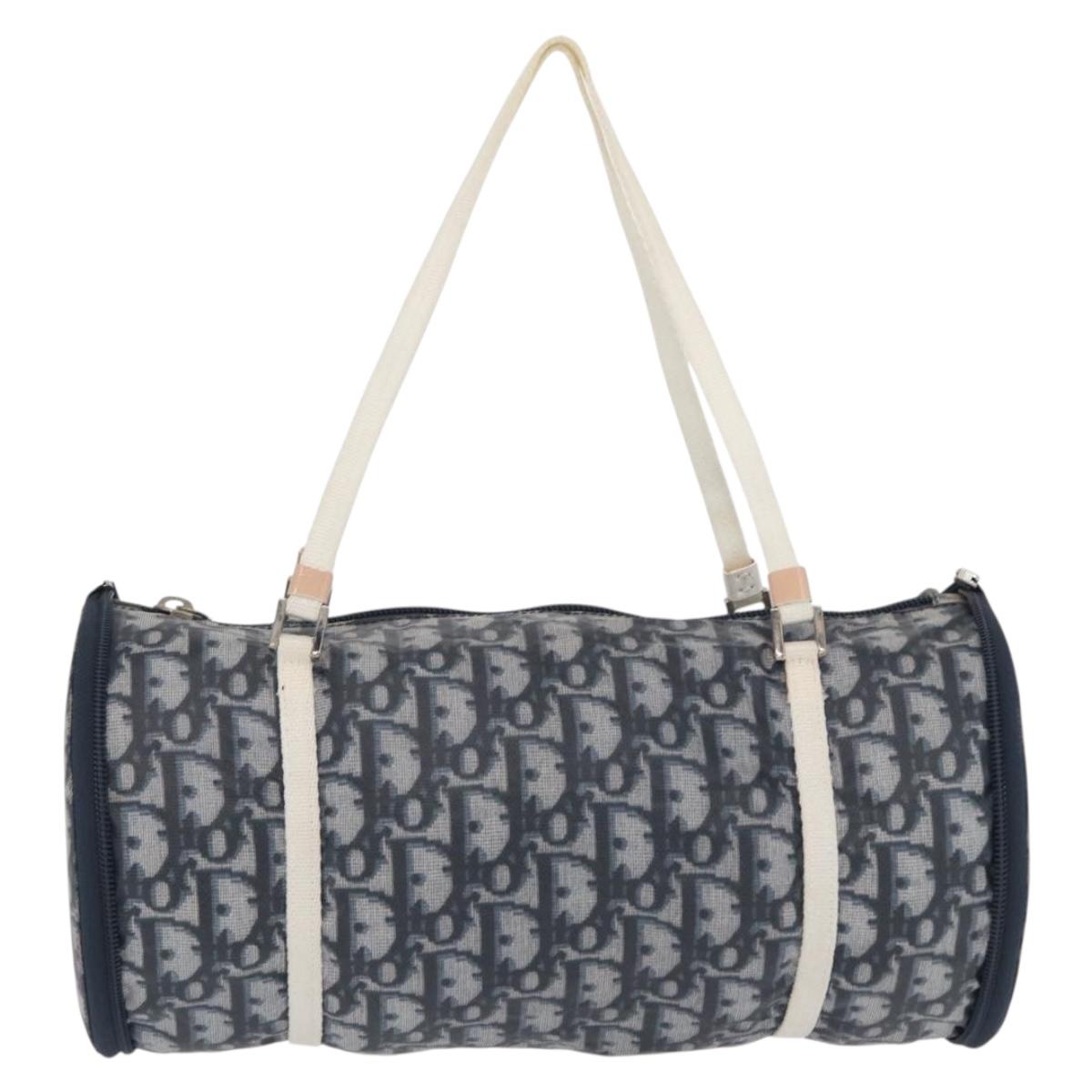 Trotter Canvas-Handtasche Navy/Silber