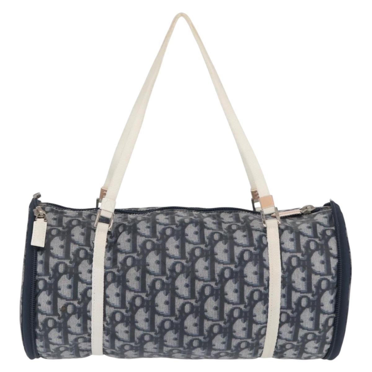 Trotter Canvas-Handtasche Navy/Silber