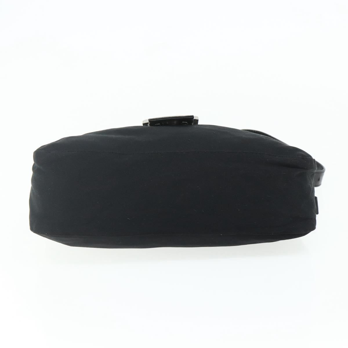 Mamma Baguette-Schultertasche aus Nylon, Schwarz/Silber
