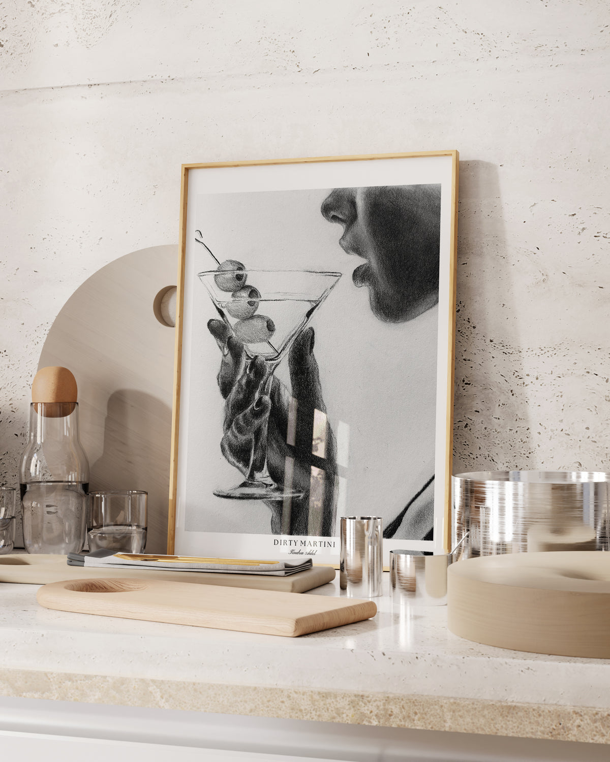Poster „Drinking Dirty Martini“