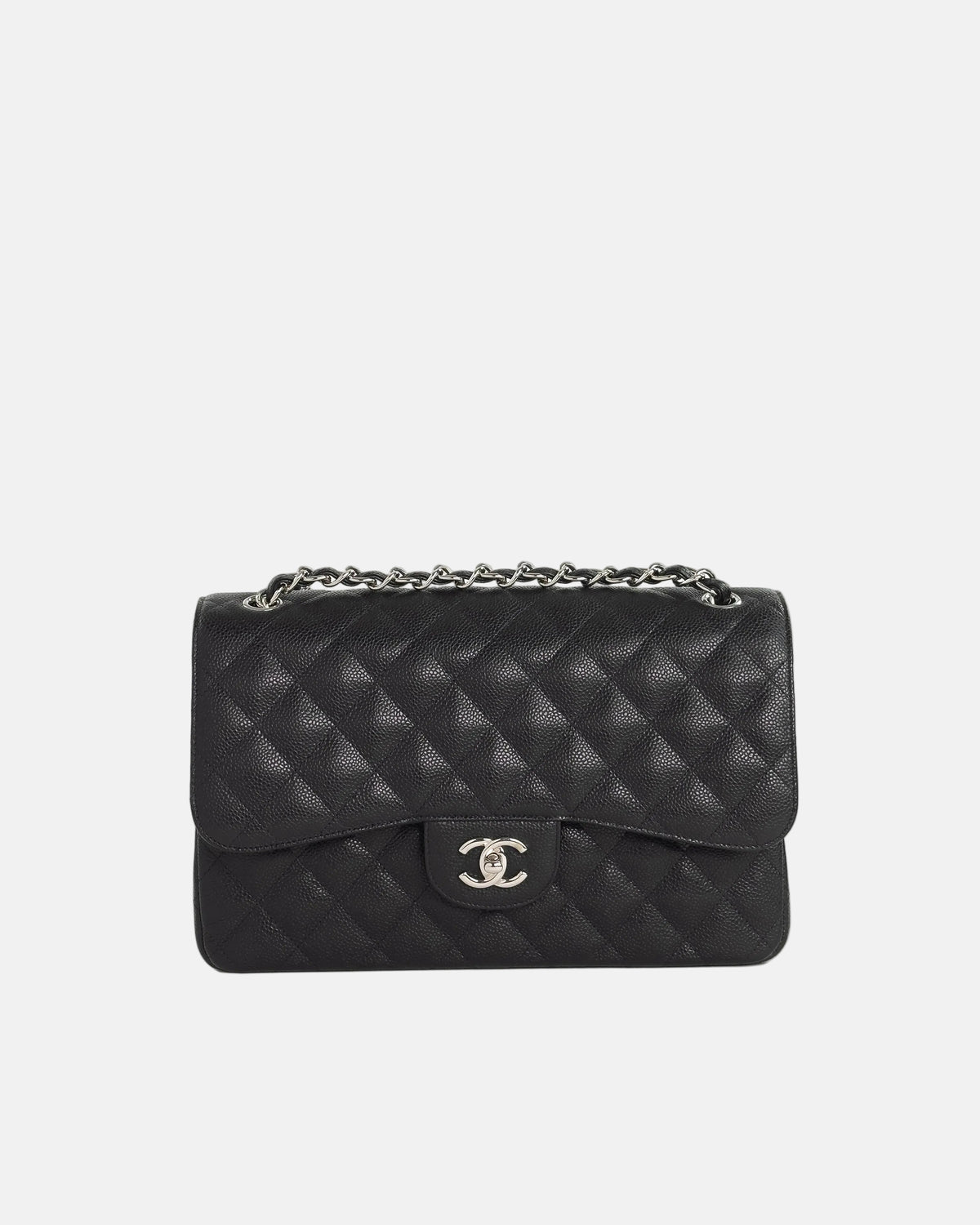 Handla Chanel Large Caviar Skin Chain Double Flap Matelasse Shoulder Bag Black online | Smidigt och enkelt på nätet - Merchsweden |