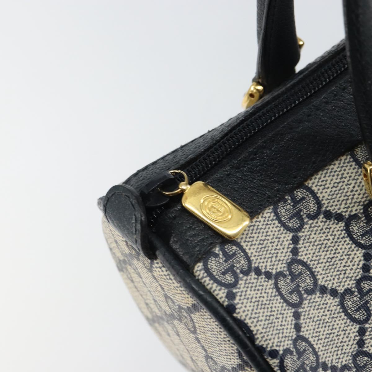 GG Supreme Sherry Line Hand Bag PVC Navy Gold Red