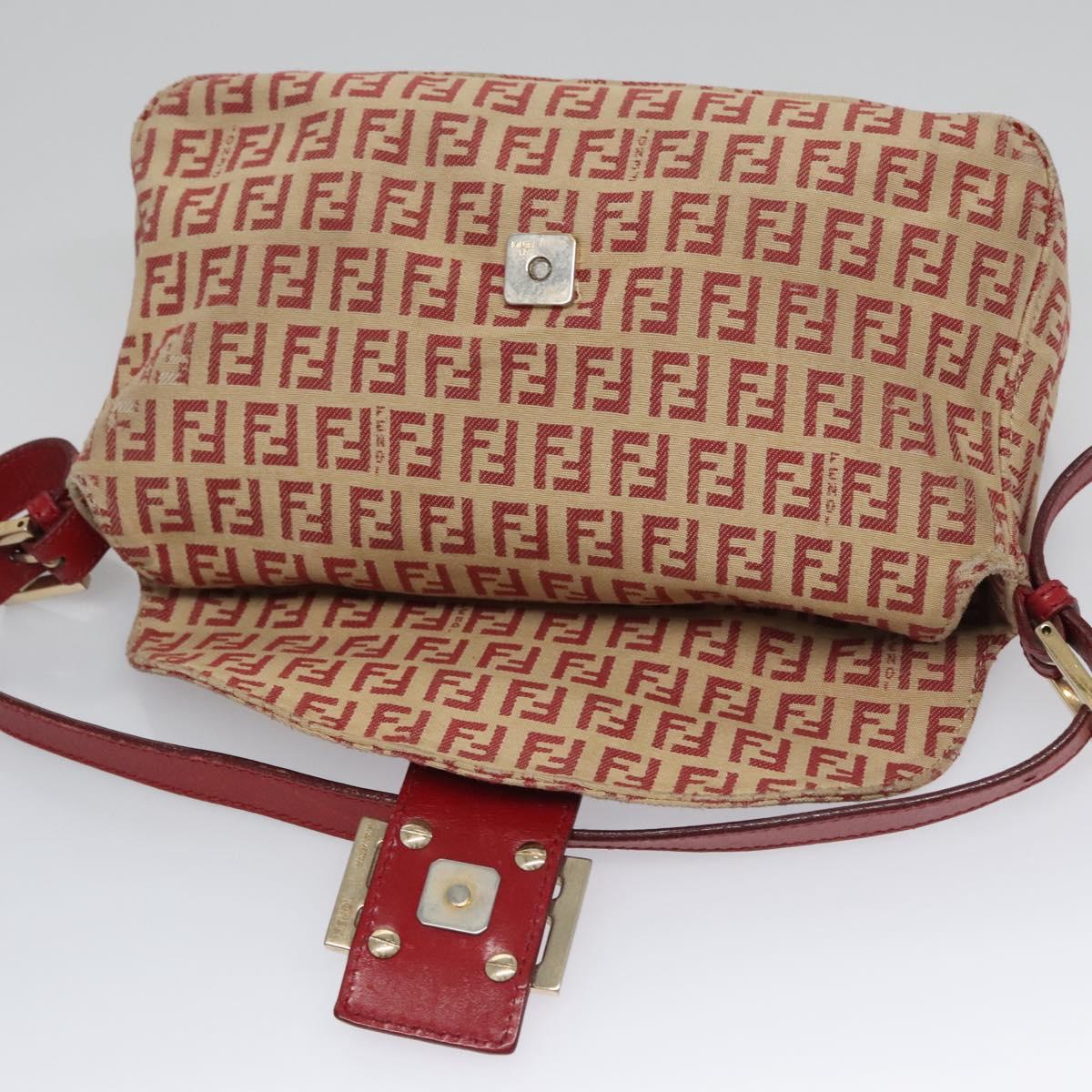 Zucchino Canvas Mamma Baguette Shoulder Bag Beige Red