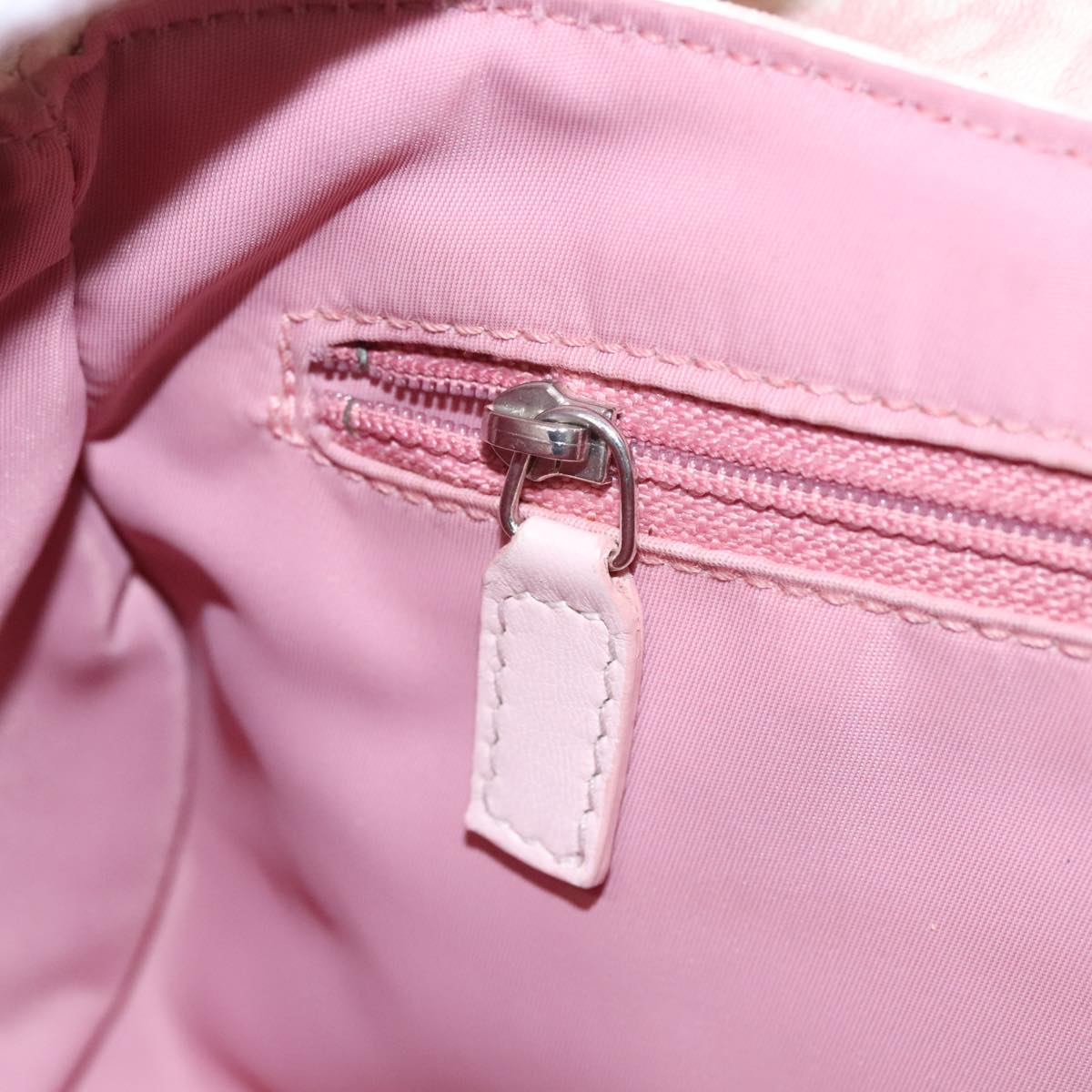 Trotter Canvas Romantic Hand Bag PVC Pink Silver