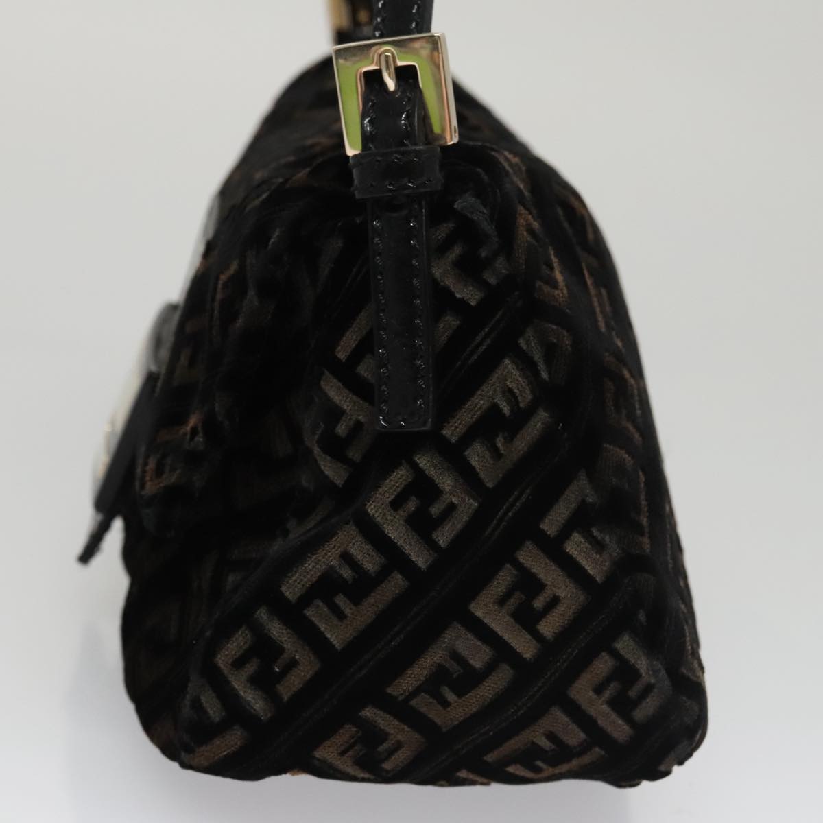 Zucchino Canvas Mini Mamma Baguette-Schultertasche aus Velours, Schwarz