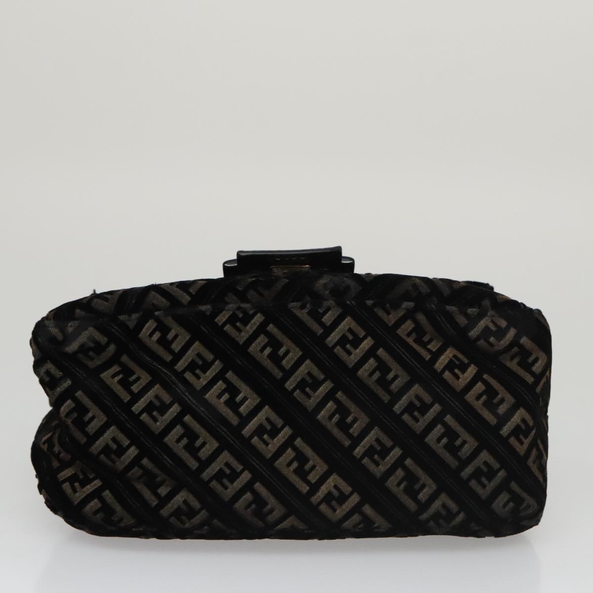 Zucchino Canvas Mini Mamma Baguette-Schultertasche aus Velours, Schwarz