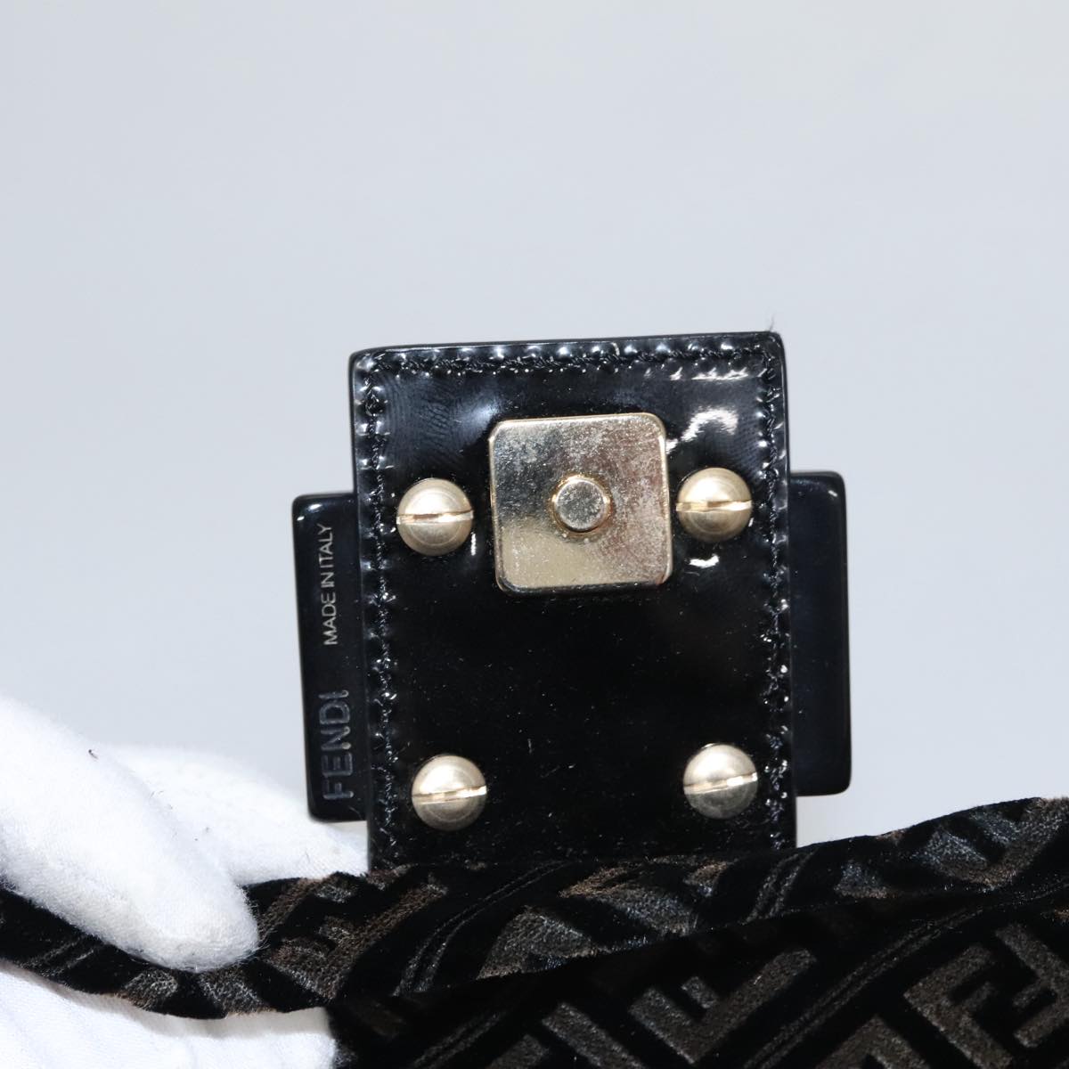 Zucchino Canvas Mini Mamma Baguette-Schultertasche aus Velours, Schwarz