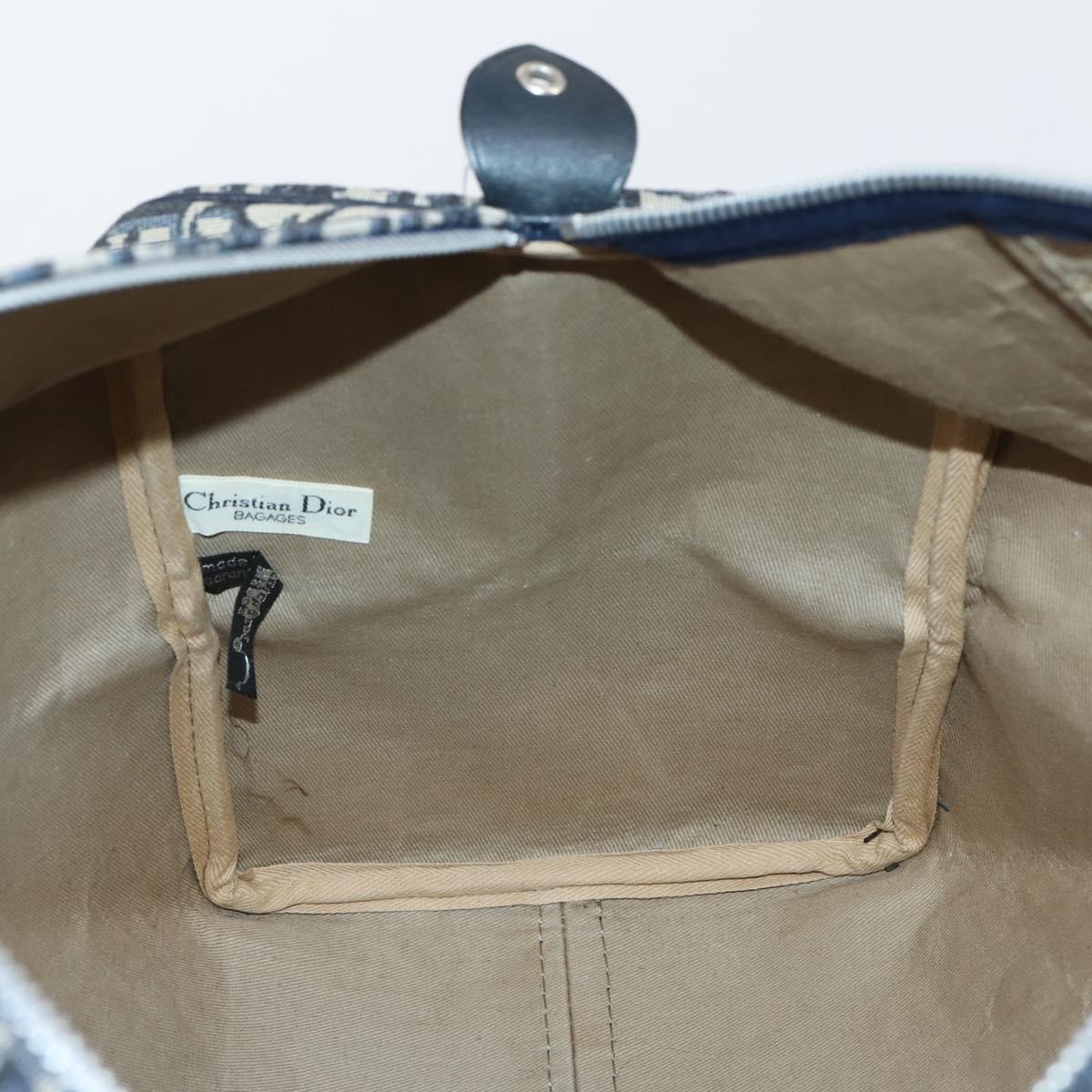 Trotter Canvas Boston Bag Navy Silver