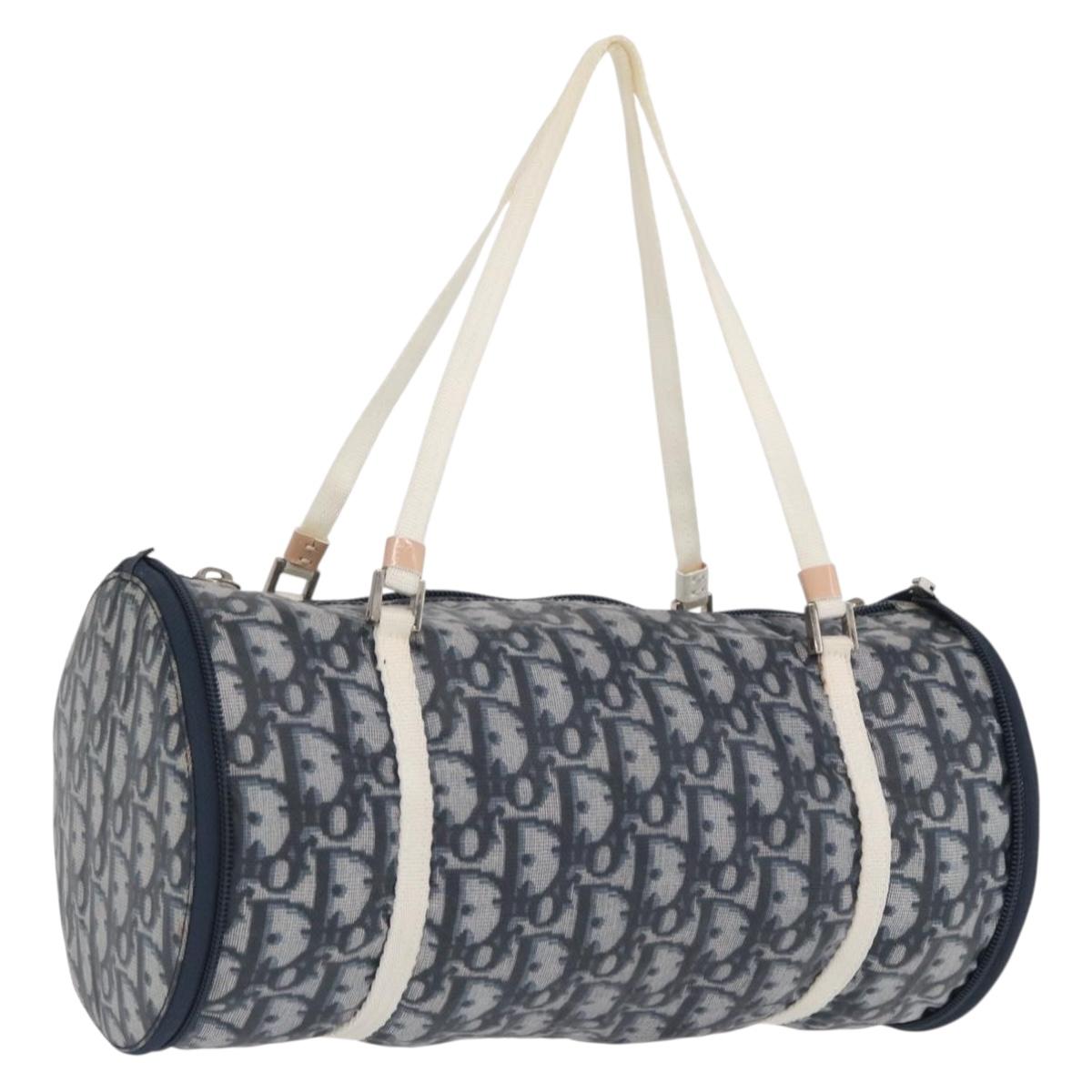Trotter Canvas-Handtasche Navy/Silber