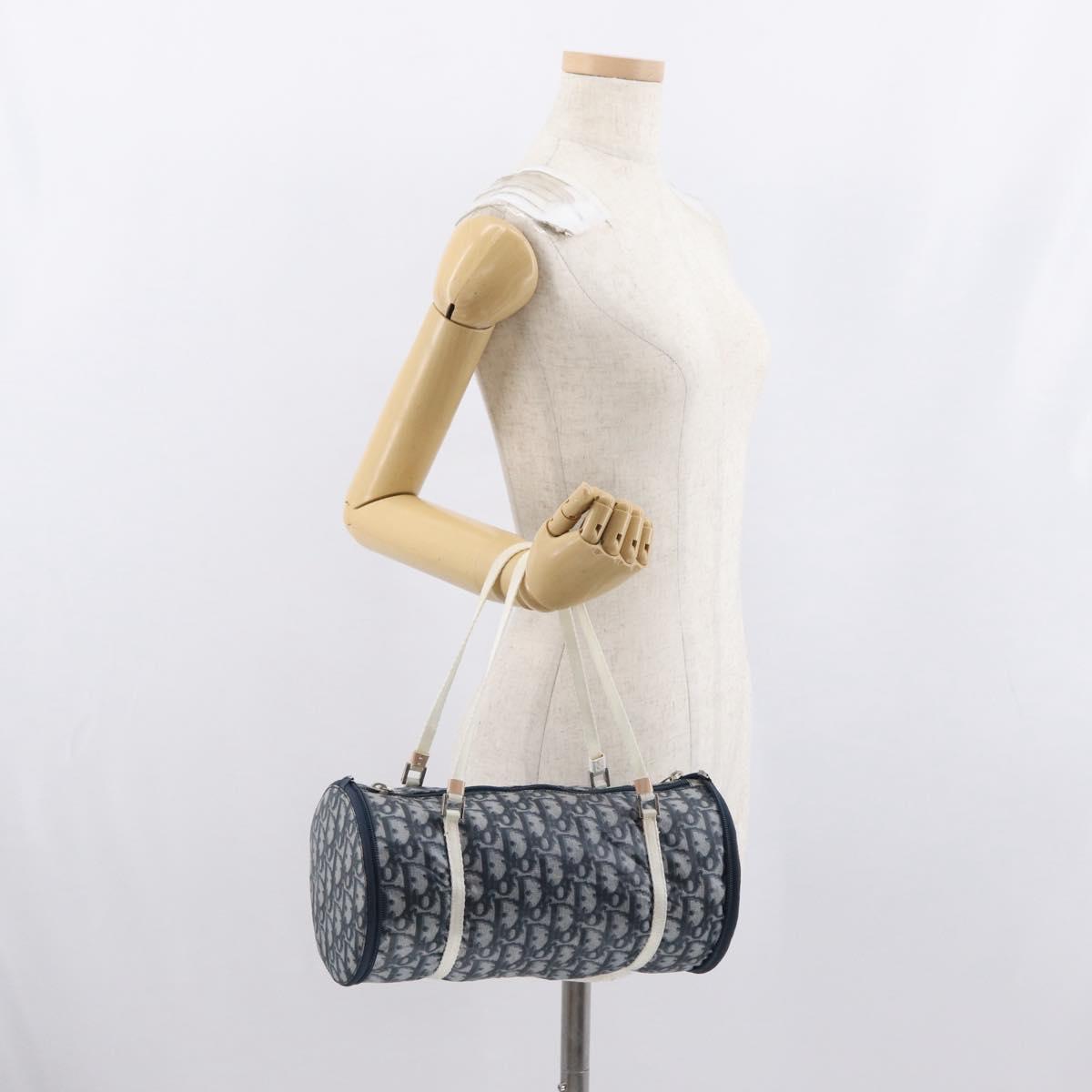 Trotter Canvas-Handtasche Navy/Silber