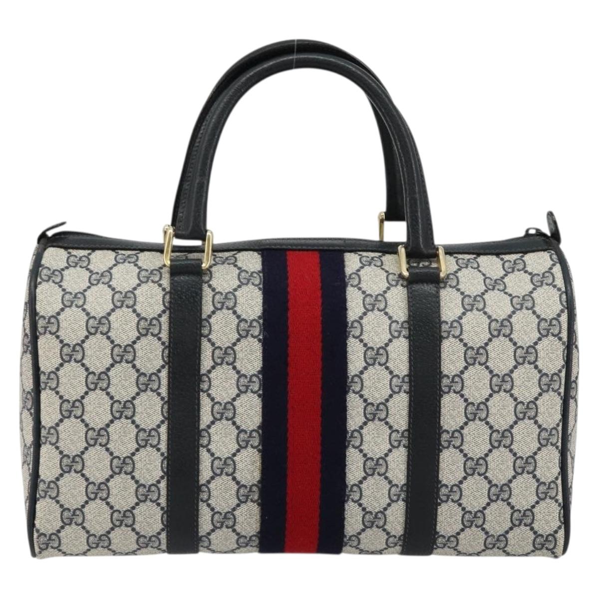 GG Supreme Sherry Line Handtasche aus PVC in Navy und Gold