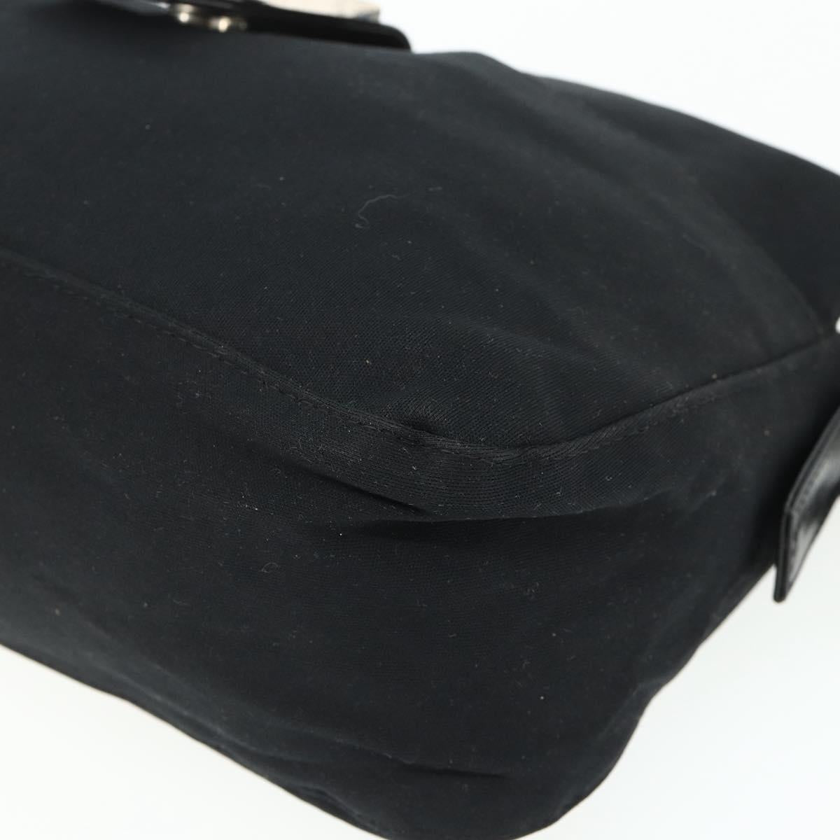 Mamma Baguette-Schultertasche aus Nylon, Schwarz/Silber