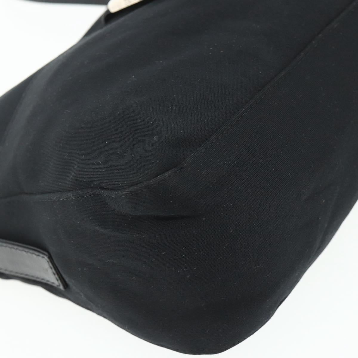 Mamma Baguette-Schultertasche aus Nylon, Schwarz/Silber