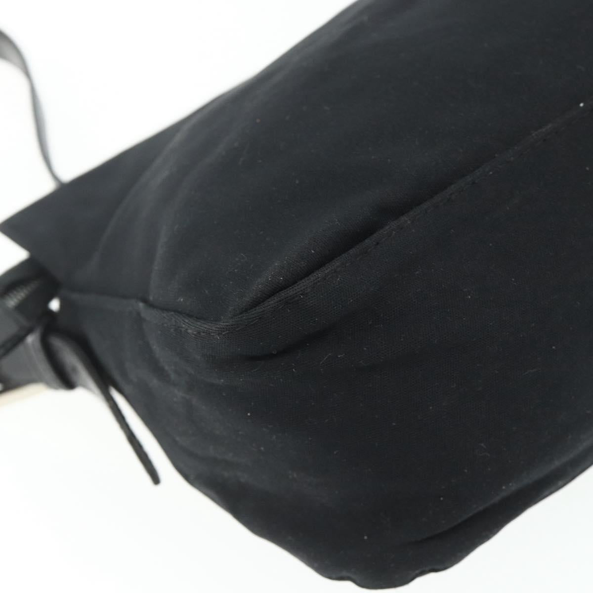 Mamma Baguette-Schultertasche aus Nylon, Schwarz/Silber