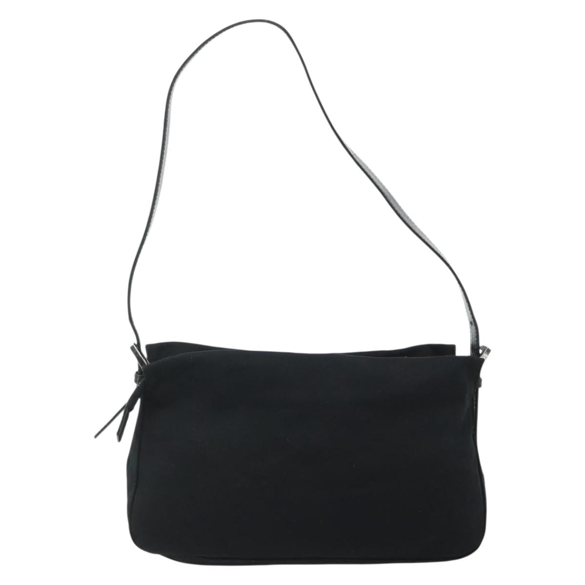 Mamma Baguette-Schultertasche aus Nylon, Schwarz/Silber