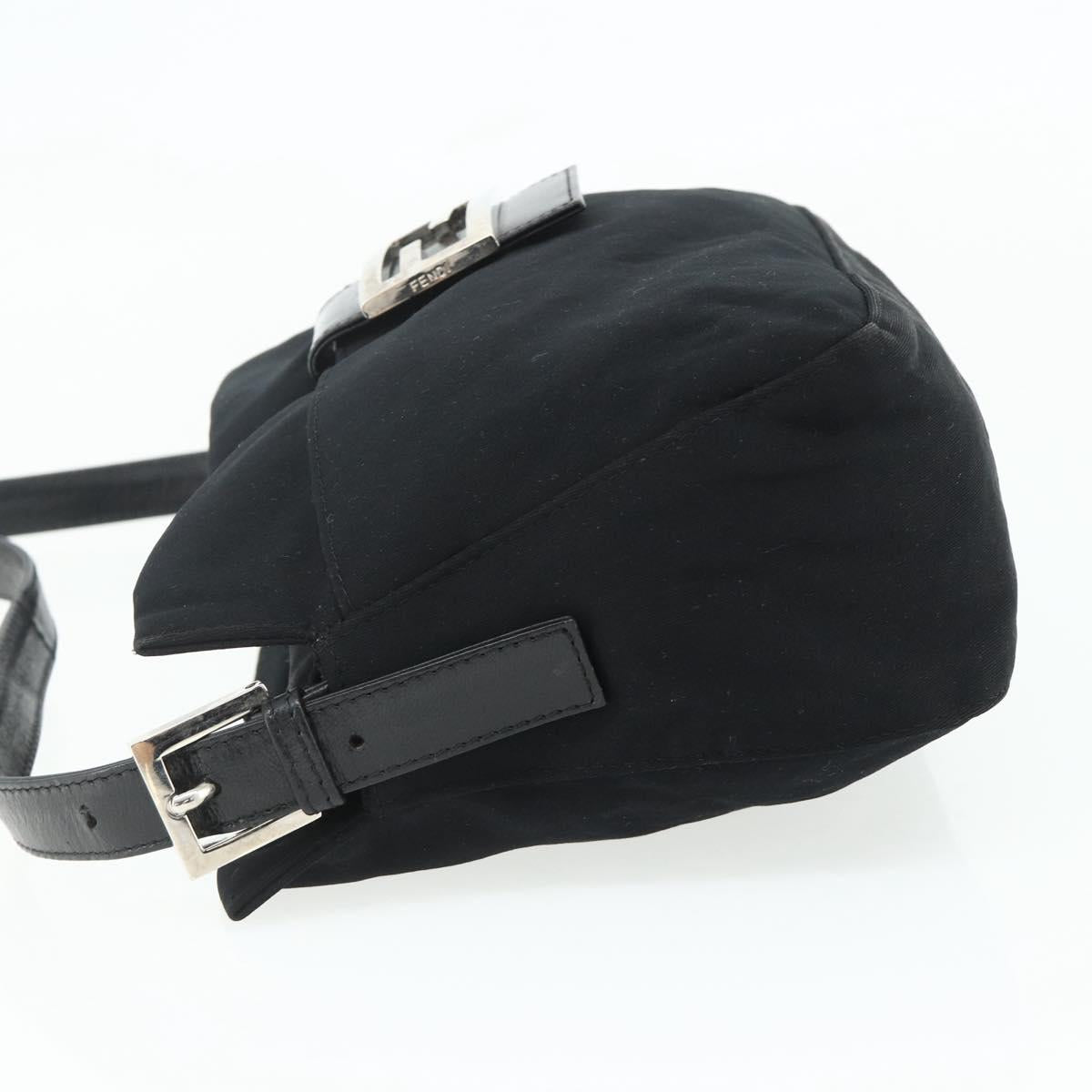 Mamma Baguette-Schultertasche aus Nylon, Schwarz/Silber