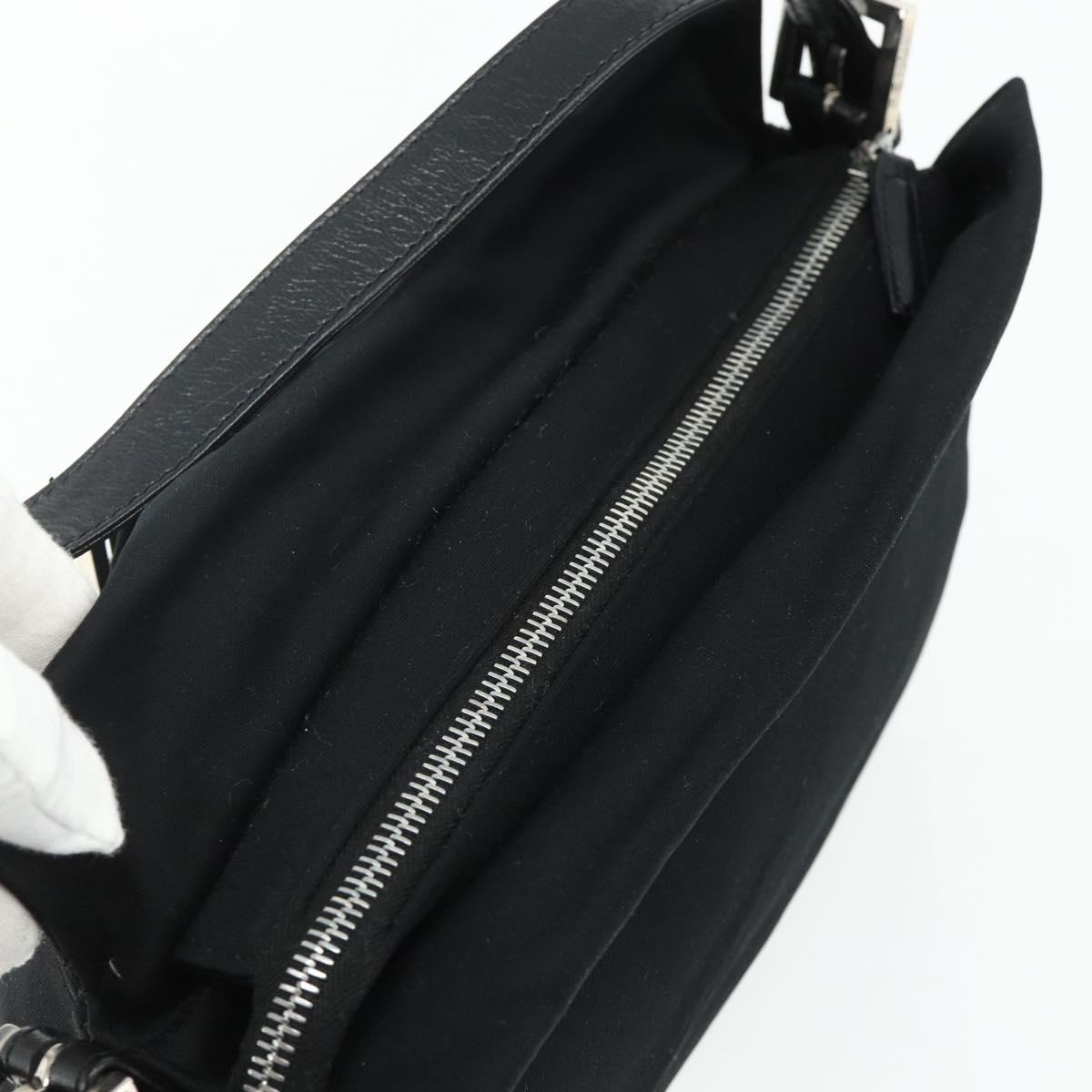 Mamma Baguette-Schultertasche aus Nylon, Schwarz/Silber