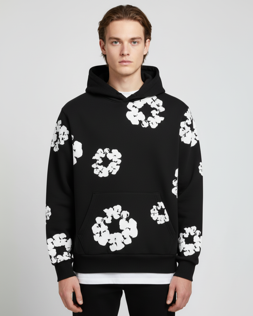 The Cotton Wreath Black Hoodie