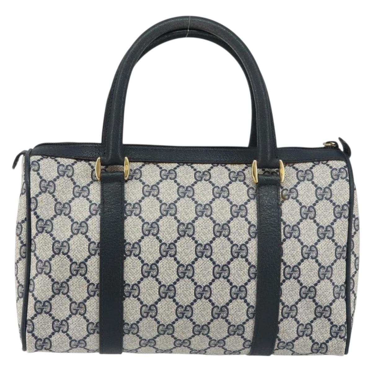 GG Supreme Sherry Line Hand Bag PVC Navy Gold Red